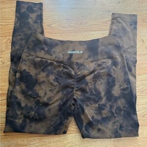 Aurola Brown Tie-Dye  Leggings